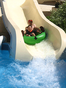 water slide with daddy